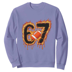 Funny American Football Six Seven Sweatshirt Fire Drip 67 Meme TS12 Violet Print Your Wear