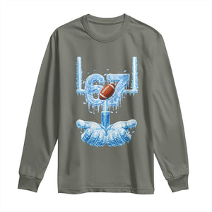 Cool Ice Effect 67 Meme Long Sleeve Shirt Funny American Football TS12 Military Green Print Your Wear
