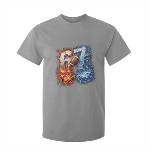 American Football Six Seven Meme T Shirt For Kid Funny Gen Alpha Slang Gift TS12 Sport Gray Print Your Wear