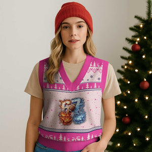 American Football Six Seven Meme V-Neck Knit Sweater Vest Funny Gen Alpha Slang Gift TS12 Hot Pink Print Your Wear