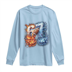 American Football Six Seven Meme Long Sleeve Shirt Funny Gen Alpha Slang Gift TS12 Light Blue Print Your Wear