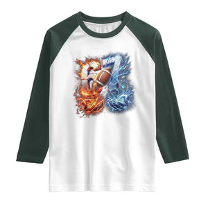 American Football Six Seven Meme Raglan Shirt Funny Gen Alpha Slang Gift TS12 White Dark Forest Green Print Your Wear