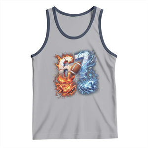 American Football Six Seven Meme Tank Top Funny Gen Alpha Slang Gift TS12 Athletic Heather Navy Print Your Wear