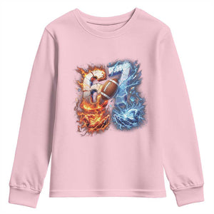 American Football Six Seven Meme Youth Sweatshirt Funny Gen Alpha Slang Gift TS12 Light Pink Print Your Wear