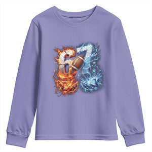 American Football Six Seven Meme Youth Sweatshirt Funny Gen Alpha Slang Gift TS12 Violet Print Your Wear