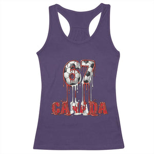 Funny Canada Soccer 67 Meme Racerback Tank Top Canadian Soccer Lovers TS12 Purple Print Your Wear