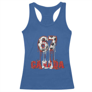 Funny Canada Soccer 67 Meme Racerback Tank Top Canadian Soccer Lovers TS12 Royal Blue Print Your Wear