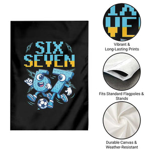 Funny Six Seven Pixel Playing Soccer Garden Flag Gen Z Alpha Gift TS12 Print Your Wear