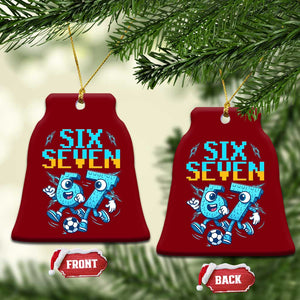 Funny Six Seven Pixel Playing Soccer Ceramic Ornament Gen Z Alpha Gift TS12 Print Your Wear