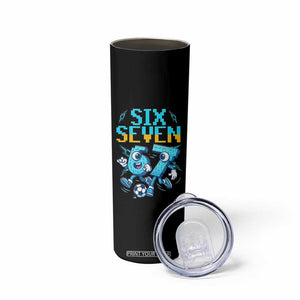 Funny Six Seven Pixel Playing Soccer Skinny Tumbler Gen Z Alpha Gift TS12 Print Your Wear