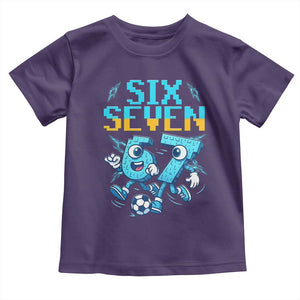 Funny Six Seven Pixel Playing Soccer Toddler T Shirt Gen Z Alpha Gift TS12 Purple Print Your Wear