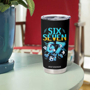Funny Six Seven Pixel Playing Soccer Tumbler Cup Gen Z Alpha Gift TS12 Print Your Wear