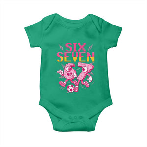 Funny Gen Z Alpha Gift Baby Onesie Six Seven Meme Soccer Lover TS12 Irish Green Print Your Wear