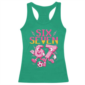 Funny Gen Z Alpha Gift Racerback Tank Top Six Seven Meme Soccer Lover TS12 Irish Green Print Your Wear
