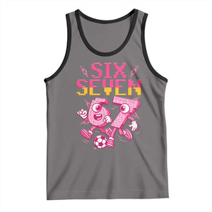 Funny Gen Z Alpha Gift Tank Top Six Seven Meme Soccer Lover TS12 Deep Heather Black Print Your Wear