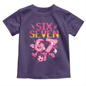 Funny Gen Z Alpha Gift Toddler T Shirt Six Seven Meme Soccer Lover TS12 Purple Print Your Wear