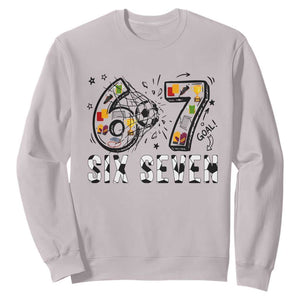 Six Seven Meme Soccer Lover Sweatshirt Funny Gift For Gen Z TS12 Ice Gray Print Your Wear