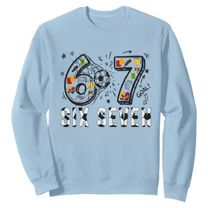 Six Seven Meme Soccer Lover Sweatshirt Funny Gift For Gen Z TS12 Light Blue Print Your Wear