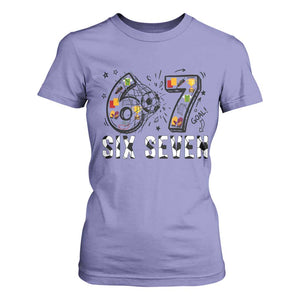 Six Seven Meme Soccer Lover T Shirt For Women Funny Gift For Gen Z TS12 Violet Print Your Wear