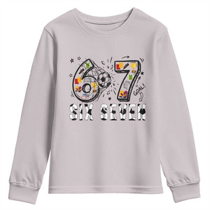 Six Seven Meme Soccer Lover Youth Sweatshirt Funny Gift For Gen Z TS12 Ice Gray Print Your Wear