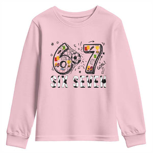 Six Seven Meme Soccer Lover Youth Sweatshirt Funny Gift For Gen Z TS12 Light Pink Print Your Wear