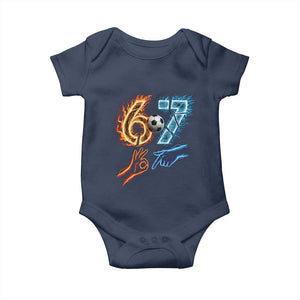 Funny Soccer Lover Baby Onesie Six Seven Meme Trending Gift TS12 Navy Print Your Wear