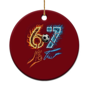 Funny Soccer Lover Ceramic Ornament Six Seven Meme Trending Gift TS12 1pc Red Print Your Wear