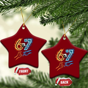 Funny Soccer Lover Ceramic Ornament Six Seven Meme Trending Gift TS12 Print Your Wear