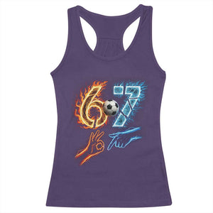 Funny Soccer Lover Racerback Tank Top Six Seven Meme Trending Gift TS12 Purple Print Your Wear