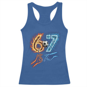 Funny Soccer Lover Racerback Tank Top Six Seven Meme Trending Gift TS12 Royal Blue Print Your Wear