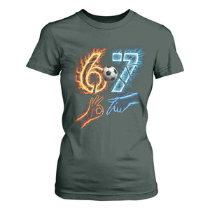 Funny Soccer Lover T Shirt For Women Six Seven Meme Trending Gift TS12 Dark Forest Green Print Your Wear