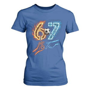 Funny Soccer Lover T Shirt For Women Six Seven Meme Trending Gift TS12 Royal Blue Print Your Wear