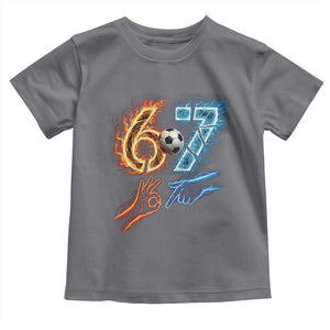 Funny Soccer Lover Toddler T Shirt Six Seven Meme Trending Gift TS12 Charcoal Print Your Wear