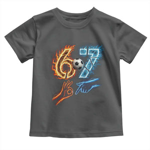 Funny Soccer Lover Toddler T Shirt Six Seven Meme Trending Gift TS12 Dark Heather Print Your Wear