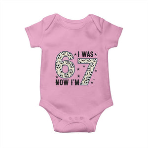 Funny Soccer Baby Onesie I Was 6 Now I Am 7 Meme TS12 Light Pink Print Your Wear