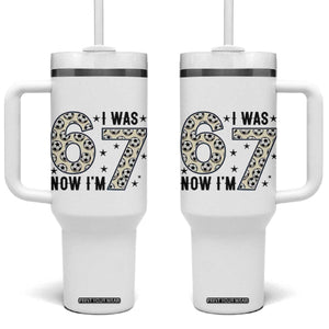 Funny Soccer Tumbler With Handle I Was 6 Now I Am 7 Meme TS12 One Size: 40 oz White Print Your Wear