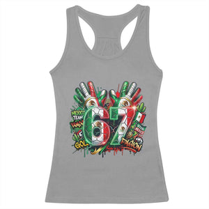 Funny Mexico Soccer Racerback Tank Top Six Seven Meme Trending Gift TS12 Sport Gray Print Your Wear