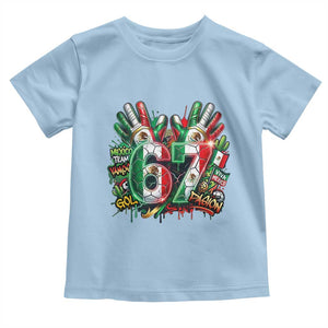 Funny Mexico Soccer Toddler T Shirt Six Seven Meme Trending Gift TS12 Light Blue Print Your Wear