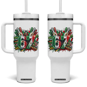 Funny Mexico Soccer Tumbler With Handle Six Seven Meme Trending Gift TS12 One Size: 40 oz White Print Your Wear
