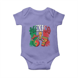 Mexico Soccer Fan Baby Onesie Funny 67 Viral Gen Alpha Slang Gift TS12 Violet Print Your Wear