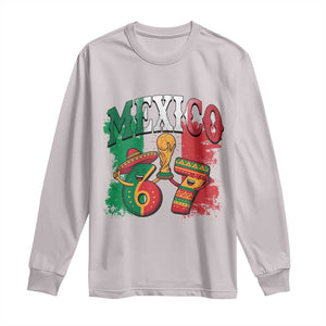 Mexico Soccer Fan Long Sleeve Shirt Funny 67 Viral Gen Alpha Slang Gift TS12 Ice Gray Print Your Wear