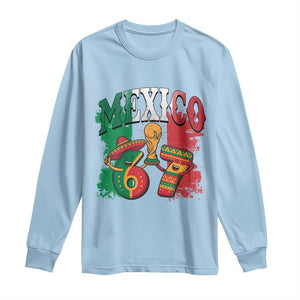 Mexico Soccer Fan Long Sleeve Shirt Funny 67 Viral Gen Alpha Slang Gift TS12 Light Blue Print Your Wear