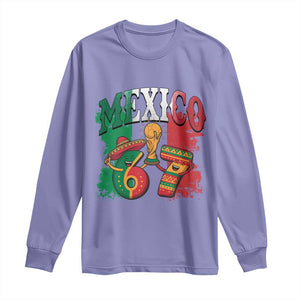 Mexico Soccer Fan Long Sleeve Shirt Funny 67 Viral Gen Alpha Slang Gift TS12 Violet Print Your Wear