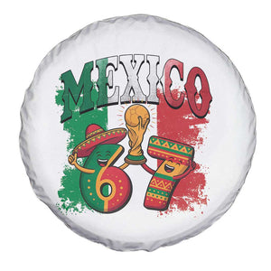 Mexico Soccer Fan Spare Tire Cover Funny 67 Viral Gen Alpha Slang Gift TS12 Print Your Wear