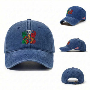 Mexico Soccer Fan Washed Cotton Baseball Cap Funny 67 Viral Gen Alpha Slang Gift TS12 Washed Cap Universal Fit Royal Blue Print Your Wear