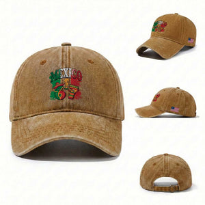 Mexico Soccer Fan Washed Cotton Baseball Cap Funny 67 Viral Gen Alpha Slang Gift TS12 Washed Cap Universal Fit Yellow Ochre Print Your Wear