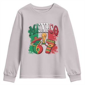 Mexico Soccer Fan Youth Sweatshirt Funny 67 Viral Gen Alpha Slang Gift TS12 Ice Gray Print Your Wear