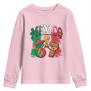 Mexico Soccer Fan Youth Sweatshirt Funny 67 Viral Gen Alpha Slang Gift TS12 Light Pink Print Your Wear
