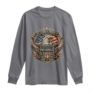 Vintage American Flag Eagle 250th Anniversary Long Sleeve Shirt No Kings In America TS12 Charcoal Print Your Wear