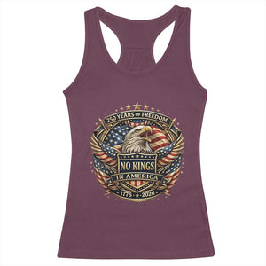 Vintage American Flag Eagle 250th Anniversary Racerback Tank Top No Kings In America TS12 Maroon Print Your Wear